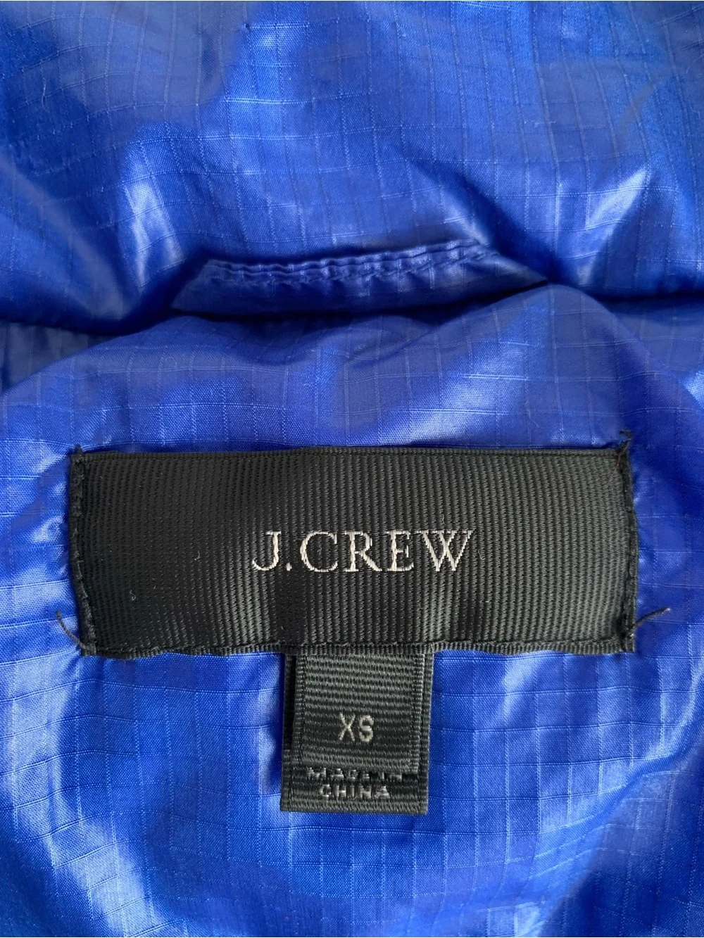 J Crew Jacket Womens XS Blue Down Puffer Lightweight Casual Insulated
